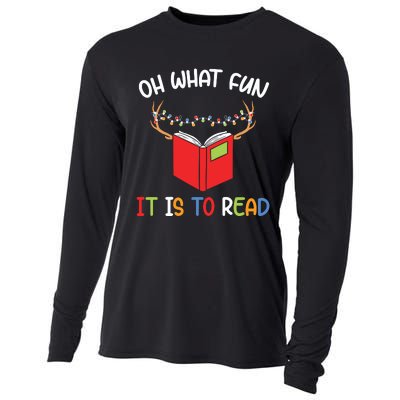 Librarian Christmas Oh What Fun Books Gift Funny Xmas Holiday Cooling Performance Long Sleeve Crew