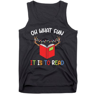 Librarian Christmas Oh What Fun Books Gift Funny Xmas Holiday Tank Top