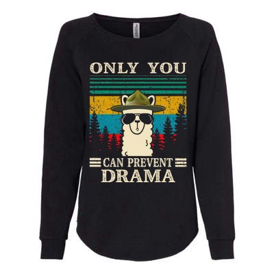 Llama Camping Only You Can Prevent Drama Gifts Men Women Womens California Wash Sweatshirt