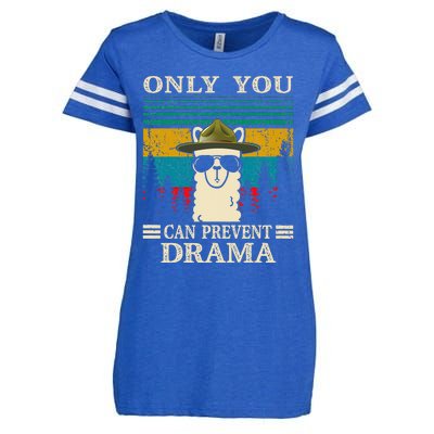 Llama Camping Only You Can Prevent Drama Gifts Men Women Enza Ladies Jersey Football T-Shirt