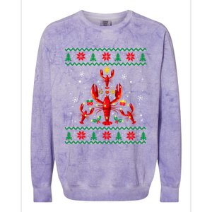 Lobster Christmas Ornat Tree Funny Xmas Gift Ugly Sweater Cool Gift Colorblast Crewneck Sweatshirt