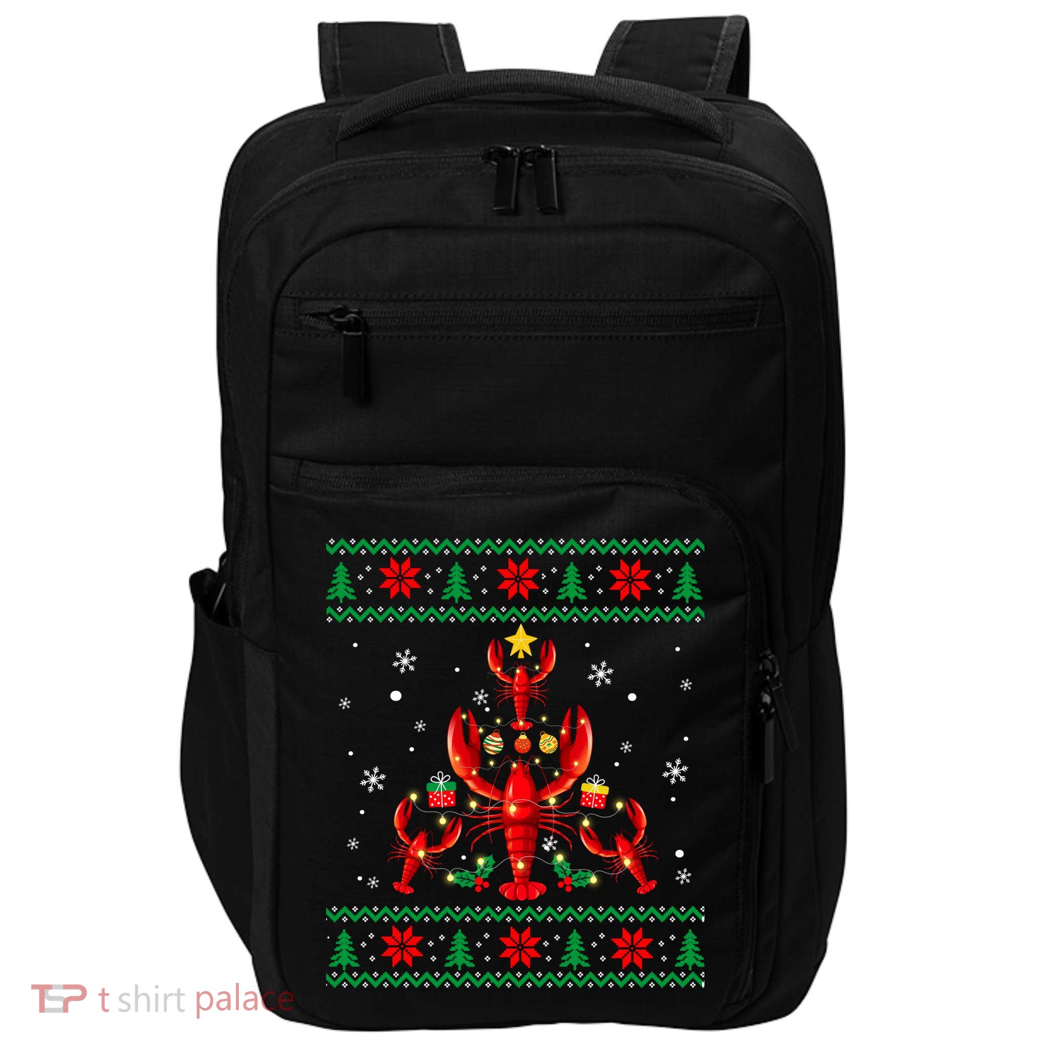Lobster Christmas Ornat Tree Funny Xmas Gift Ugly Sweater Cool Gift Impact Tech Backpack