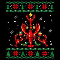 Lobster Christmas Ornat Tree Funny Xmas Gift Ugly Sweater Cool Gift Backpack