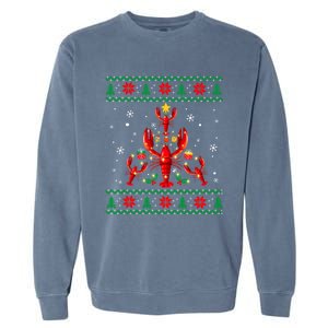 Lobster Christmas Ornat Tree Funny Xmas Gift Ugly Sweater Cool Gift Garment-Dyed Sweatshirt