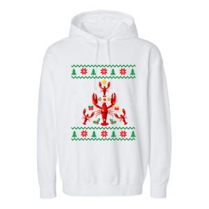 Lobster Christmas Ornat Tree Funny Xmas Gift Ugly Sweater Cool Gift Garment-Dyed Fleece Hoodie