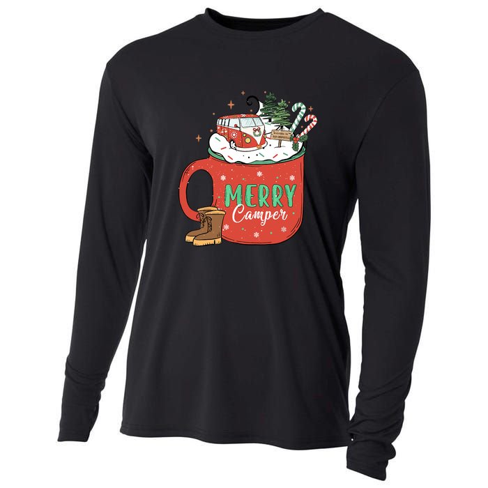 Love Camping On Christmas Morning Xmas Gift Cooling Performance Long Sleeve Crew