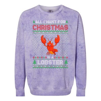 Lobster Christmas Outfits For Women Ugly Xmas Sweater Long Sleeve Colorblast Crewneck Sweatshirt