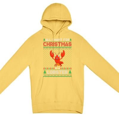 Lobster Christmas Outfits For Women Ugly Xmas Sweater Long Sleeve Premium Pullover Hoodie