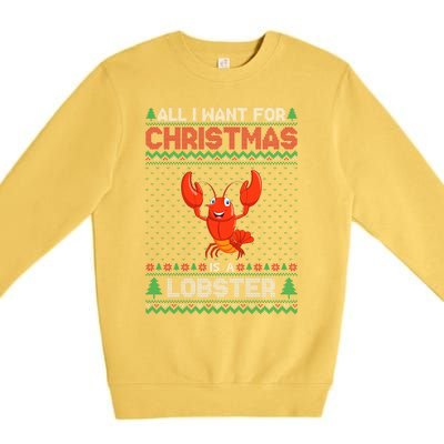 Lobster Christmas Outfits For Women Ugly Xmas Sweater Long Sleeve Premium Crewneck Sweatshirt