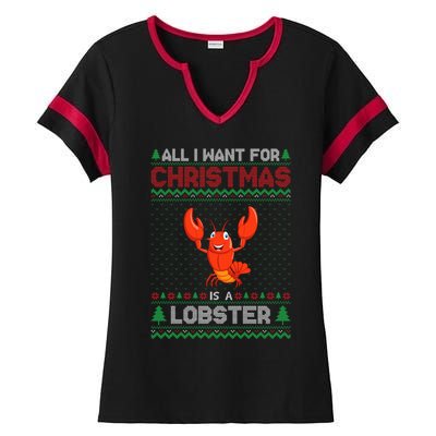 Lobster Christmas Outfits For Women Ugly Xmas Sweater Long Sleeve Ladies Halftime Notch Neck Tee