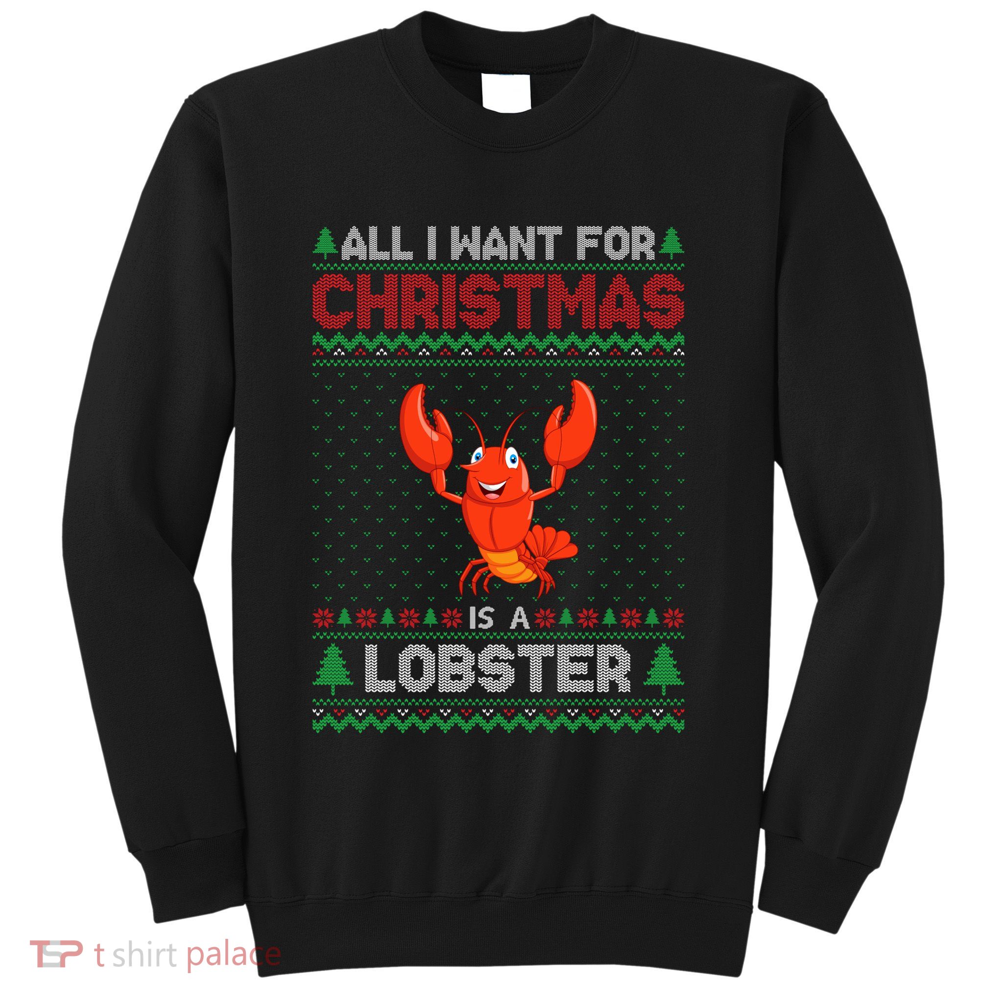 Lobster Christmas Outfits For Women Ugly Xmas Sweater Long Sleeve Sweatshirt