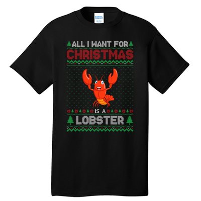 Lobster Christmas Outfits For Women Ugly Xmas Sweater Long Sleeve Tall T-Shirt