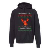 Lobster Christmas Outfits For Women Ugly Xmas Sweater Long Sleeve Premium Hoodie