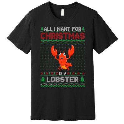 Lobster Christmas Outfits For Women Ugly Xmas Sweater Long Sleeve Premium T-Shirt