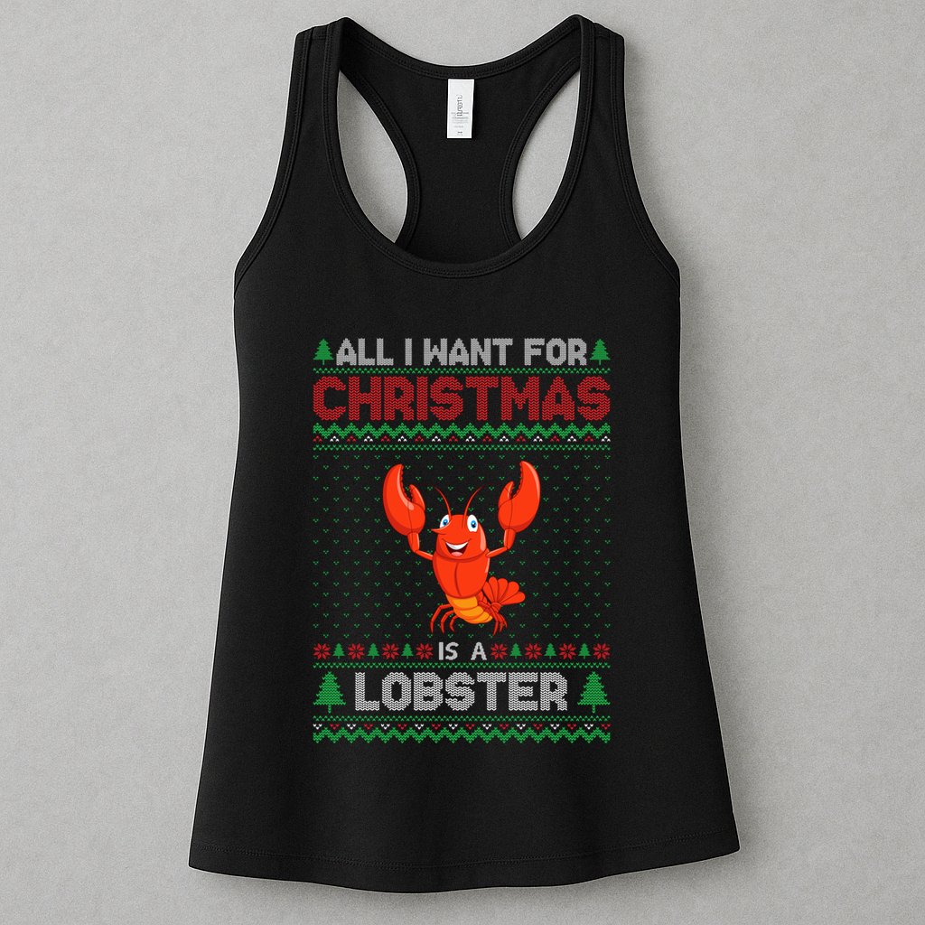 Lobster Christmas Outfits For Women Ugly Xmas Sweater Long Sleeve Womens Tank Top
