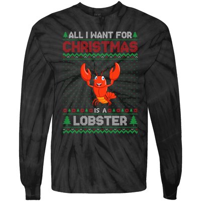 Lobster Christmas Outfits For Women Ugly Xmas Sweater Long Sleeve Tie-Dye Long Sleeve Shirt