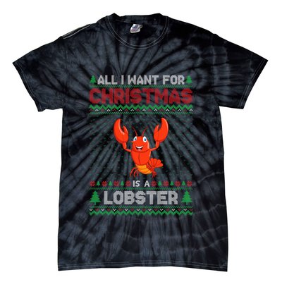 Lobster Christmas Outfits For Women Ugly Xmas Sweater Long Sleeve Tie-Dye T-Shirt