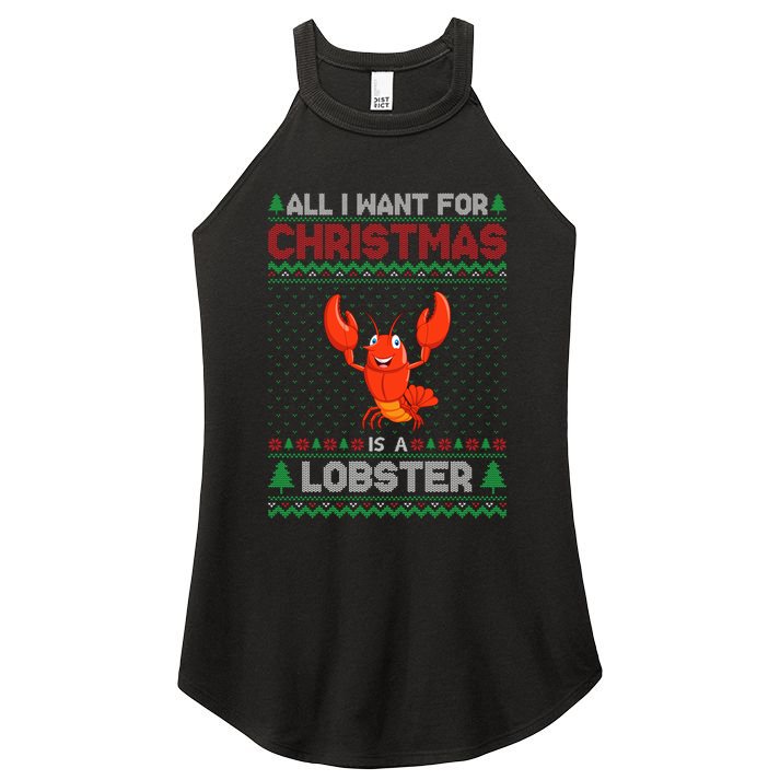 Lobster Christmas Outfits For Women Ugly Xmas Sweater Long Sleeve Women's Perfect Tri Rocker Tank