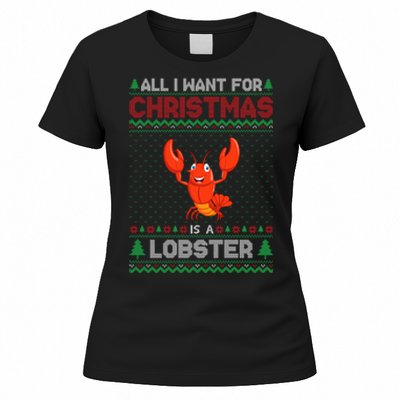 Lobster Christmas Outfits For Women Ugly Xmas Sweater Long Sleeve Women's T-Shirt