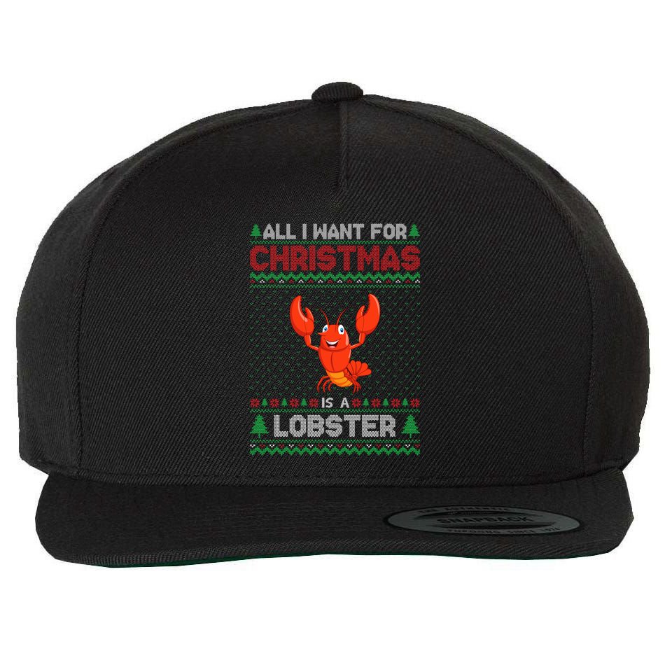 Lobster Christmas Outfits For Women Ugly Xmas Sweater Long Sleeve Wool Snapback Cap