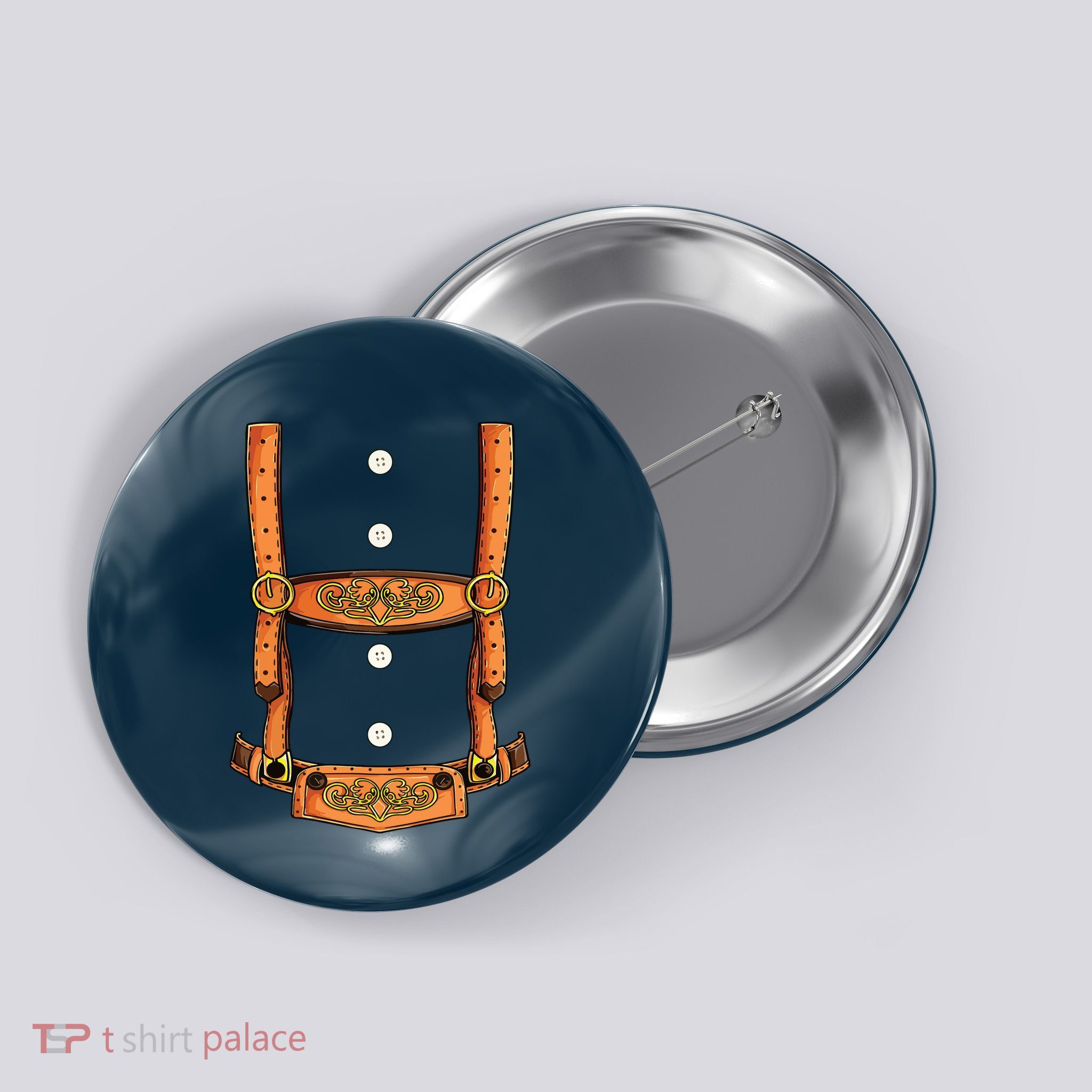 Lederhosen Costume Oktoberfest German Beer Fest Button