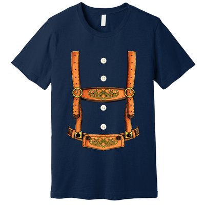 Lederhosen Costume Oktoberfest German Beer Fest Premium T-Shirt