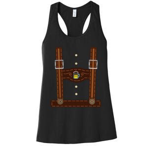 Lederhosen Costume Oktoberfest Gifts German Beer Fest Women's Racerback Tank