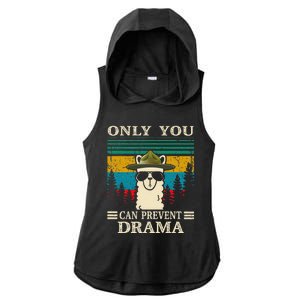 Llama Camping Only You Can Prevent Drama Gifts Men Women Ladies PosiCharge Tri-Blend Wicking Draft Hoodie Tank