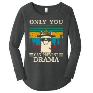 Llama Camping Only You Can Prevent Drama Gifts Men Women Women's Perfect Tri Tunic Long Sleeve Shirt