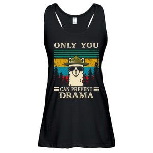 Llama Camping Only You Can Prevent Drama Gifts Men Women Ladies Essential Flowy Tank