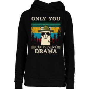 Llama Camping Only You Can Prevent Drama Gifts Men Women Womens Funnel Neck Pullover Hood