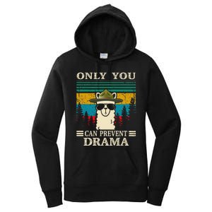 Llama Camping Only You Can Prevent Drama Gifts Men Women Women's Pullover Hoodie