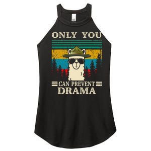 Llama Camping Only You Can Prevent Drama Gifts Men Women Women's Perfect Tri Rocker Tank