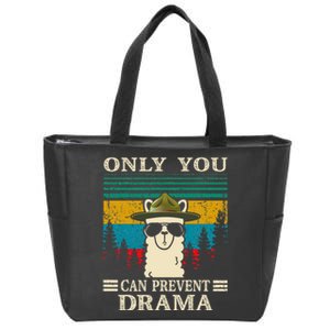 Llama Camping Only You Can Prevent Drama Gifts Men Women Zip Tote Bag