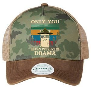 Llama Camping Only You Can Prevent Drama Gifts Men Women Legacy Tie Dye Trucker Hat