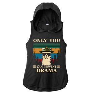 Llama Camping Only You Can Prevent Drama Gifts Men Women Ladies PosiCharge Tri-Blend Wicking Draft Hoodie Tank