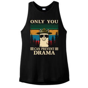 Llama Camping Only You Can Prevent Drama Gifts Men Women Ladies PosiCharge Tri-Blend Wicking Tank