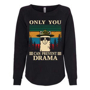 Llama Camping Only You Can Prevent Drama Gifts Men Women Womens California Wash Sweatshirt