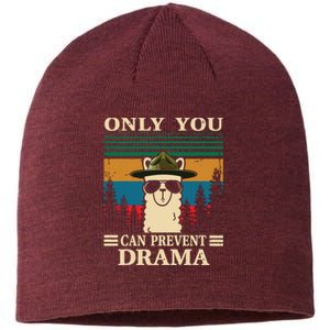 Llama Camping Only You Can Prevent Drama Gifts Men Women Sustainable Beanie