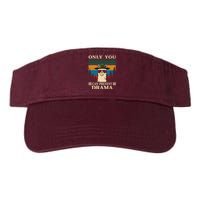 Llama Camping Only You Can Prevent Drama Gifts Men Women Valucap Bio-Washed Visor