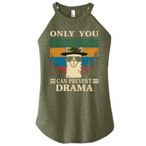 Llama Camping Only You Can Prevent Drama Gifts Men Women Women's Perfect Tri Rocker Tank