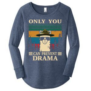 Llama Camping Only You Can Prevent Drama Gifts Men Women Women's Perfect Tri Tunic Long Sleeve Shirt