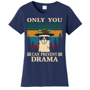 Llama Camping Only You Can Prevent Drama Gifts Men Women Women's T-Shirt