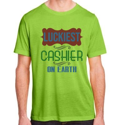 Luckiest Cashier On Earth Profession Career Worker Working Q Gift Adult ChromaSoft Performance T-Shirt