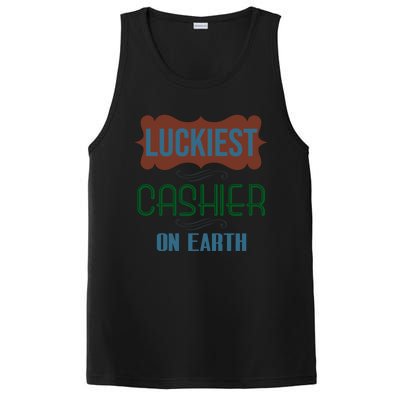 Luckiest Cashier On Earth Profession Career Worker Working Q Gift PosiCharge Competitor Tank