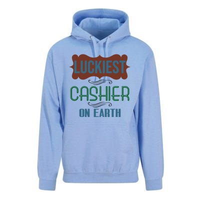 Luckiest Cashier On Earth Profession Career Worker Working Q Gift Unisex Surf Hoodie