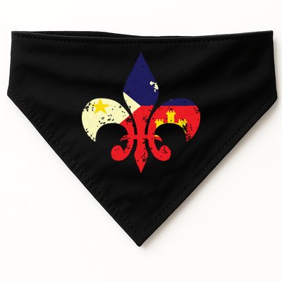 Louisiana Cajun Proud Acadiana Flag Distressed Fleur USA-Made Doggie Bandana