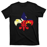 Louisiana Cajun Proud Acadiana Flag Distressed Fleur T-Shirt