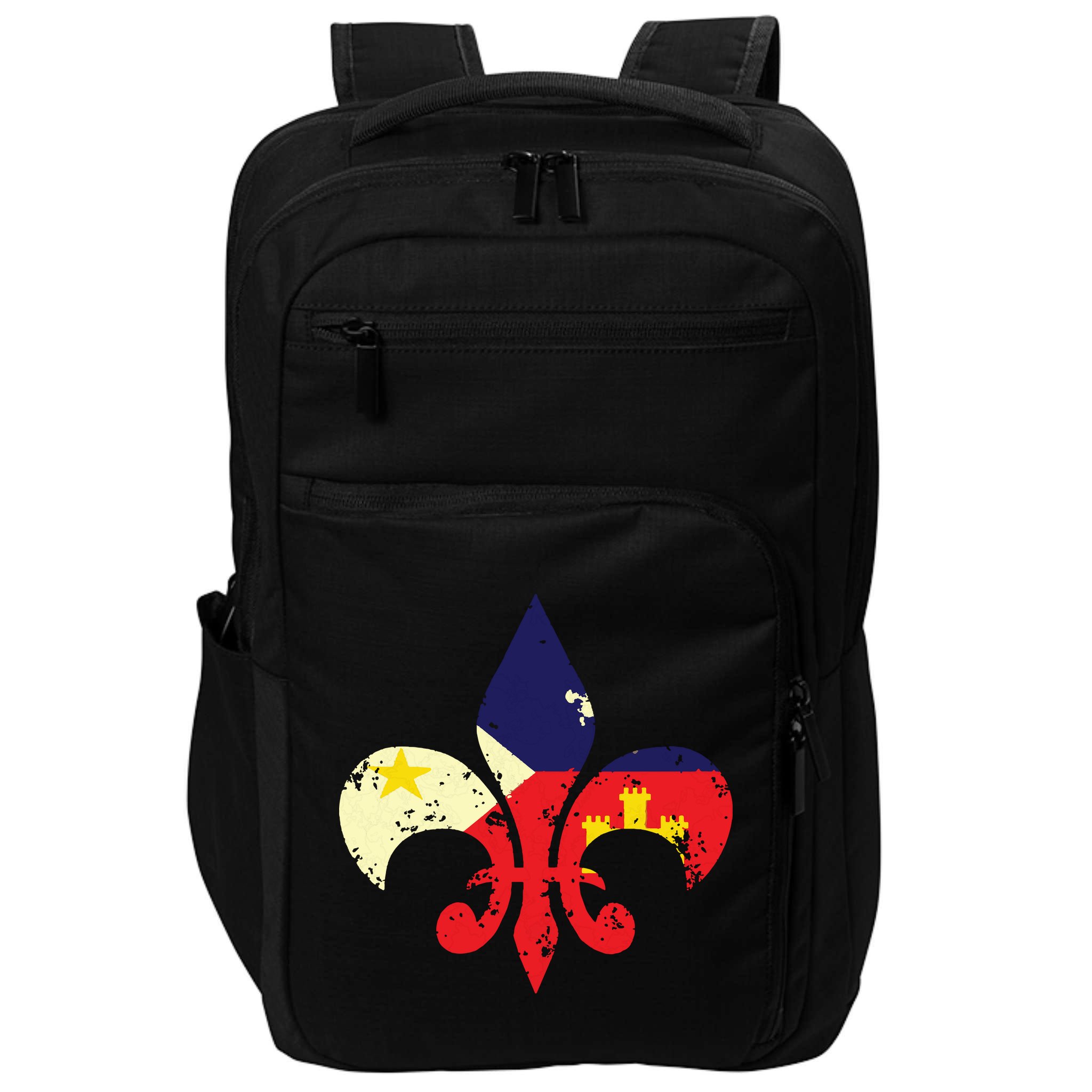 Louisiana Cajun Proud Acadiana Flag Distressed Fleur Impact Tech Backpack