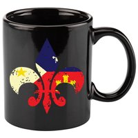 Louisiana Cajun Proud Acadiana Flag Distressed Fleur 11oz C Handle Ceramic Mug